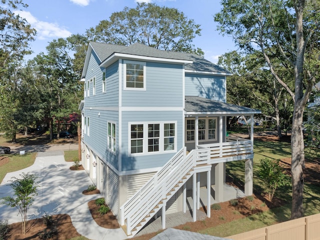 view of front of home with a garage