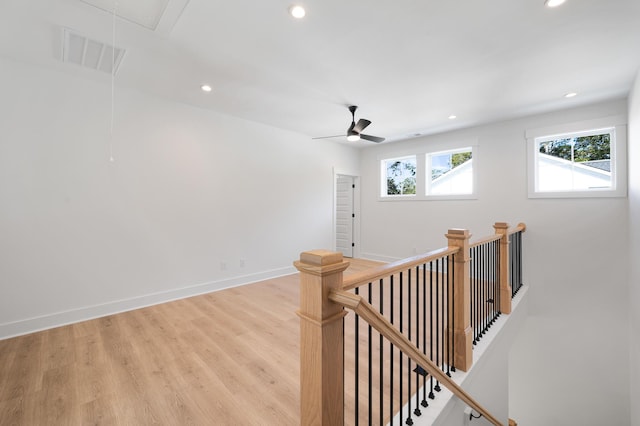 hall featuring light wood-type flooring