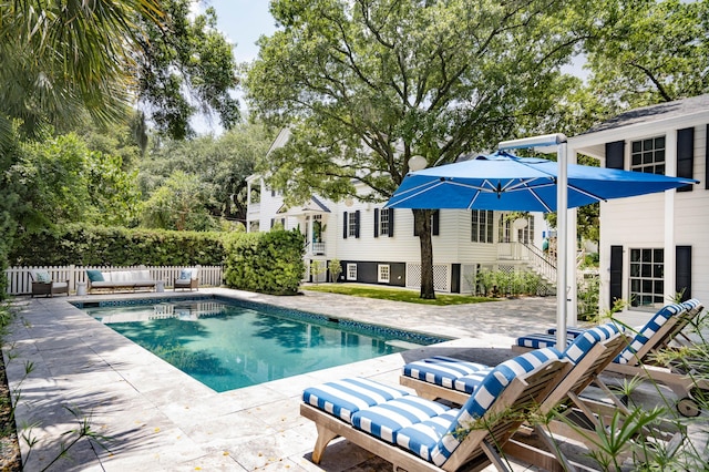 view of pool with a patio