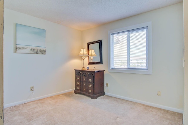 carpeted spare room featuring a textured ceiling