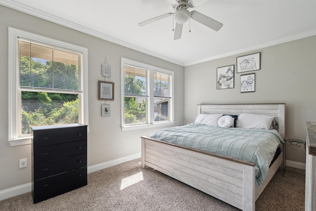 5511 Colonial Chatsworth Cir N, Charleston, SC 29418 - bedroom featuring ornamental molding, carpet flooring, and ceiling fan