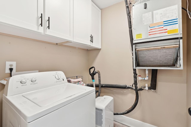 1166 Julian Clark Rd, Charleston, SC 29412 - laundry room with washer / clothes dryer, cabinet space, and heating unit