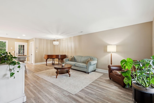 1166 Julian Clark Rd, Charleston, SC 29412 - living area with baseboards, light wood finished floors, and recessed lighting