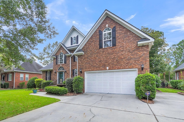 front of property with a garage and a front yard