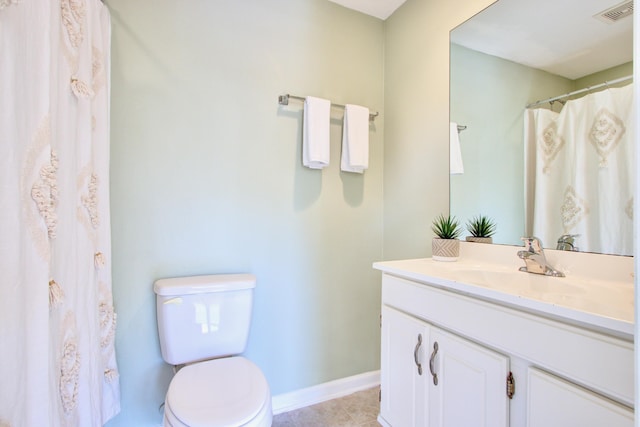 1834 Cornish Ave, Charleston, SC 29412 - full bathroom with vanity, toilet, tile patterned floors, baseboards, and visible vents