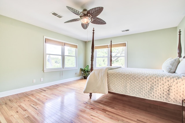 1834 Cornish Ave, Charleston, SC 29412 - bedroom featuring baseboards, visible vents, ceiling fan, and hardwood / wood-style flooring