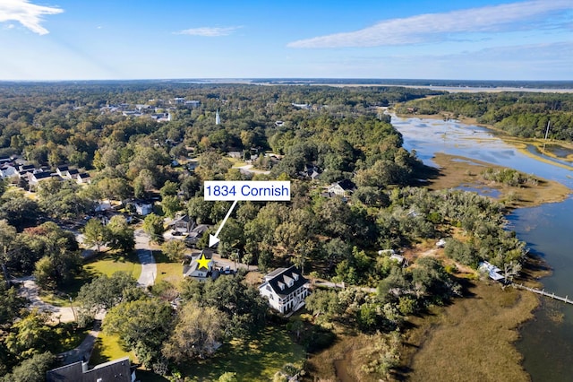 1834 Cornish Ave, Charleston, SC 29412 - bird's eye view featuring a water view and a view of trees