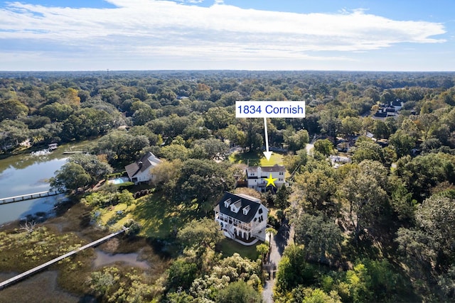 1834 Cornish Ave, Charleston, SC 29412 - drone / aerial view featuring a water view and a forest view