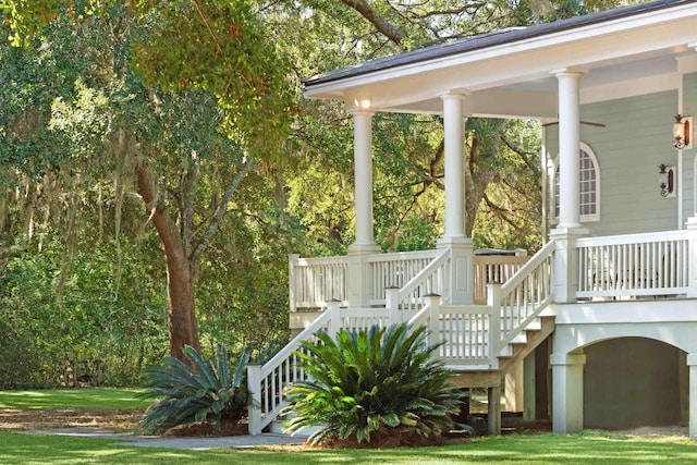 exterior space featuring a porch