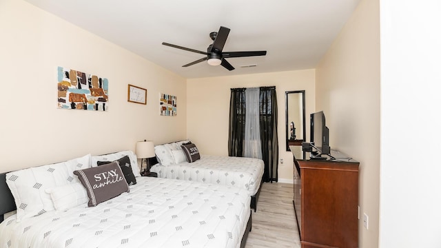 2172 Palermo Pl, North Charleston, SC 29406 - bedroom featuring light wood-type flooring and a ceiling fan