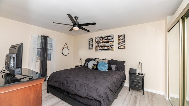 2172 Palermo Pl, North Charleston, SC 29406 - bedroom featuring light wood-style floors, ceiling fan, and baseboards