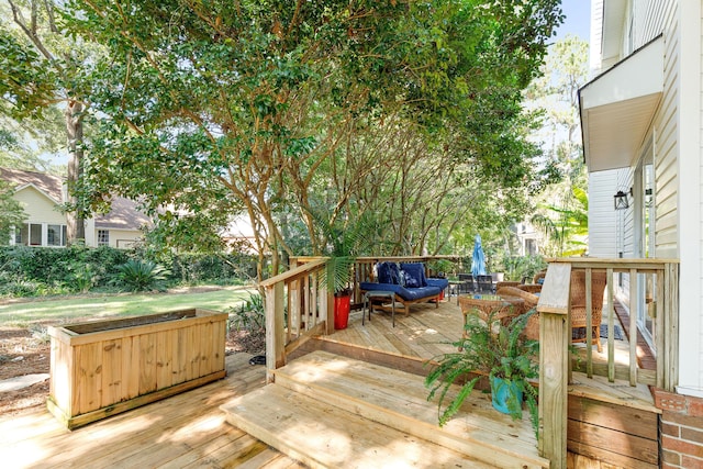 deck featuring an outdoor hangout area