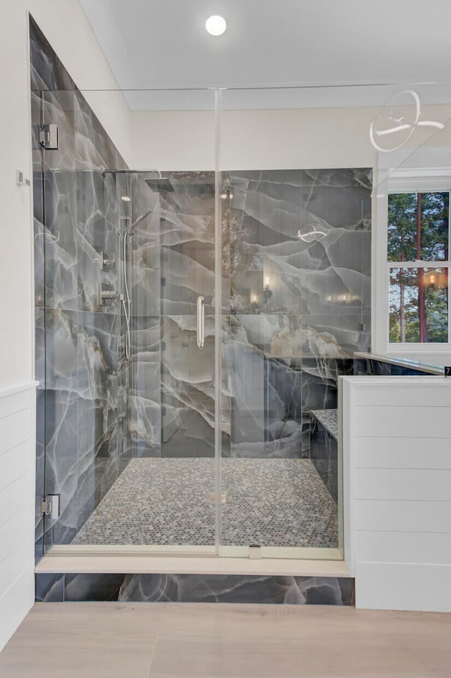 bathroom with an enclosed shower