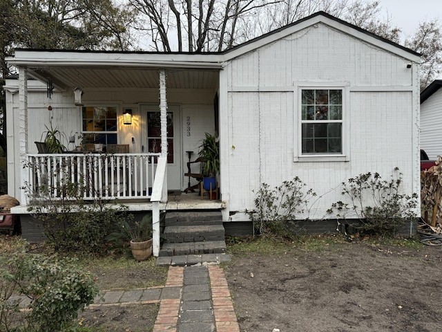 view of front of home with a porch