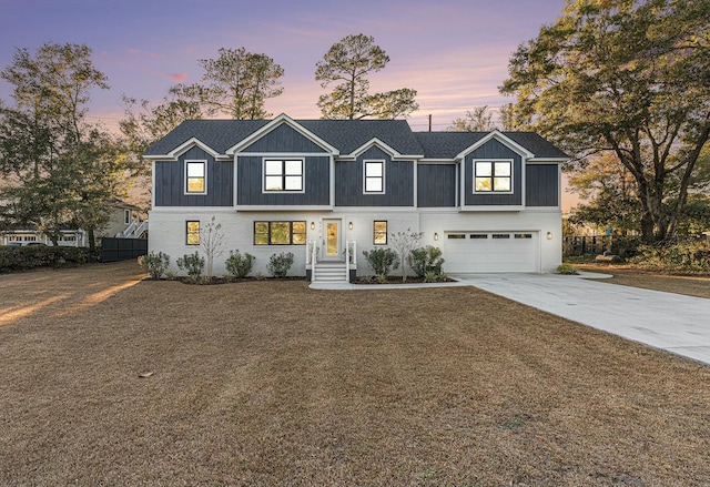 view of front of home featuring a garage