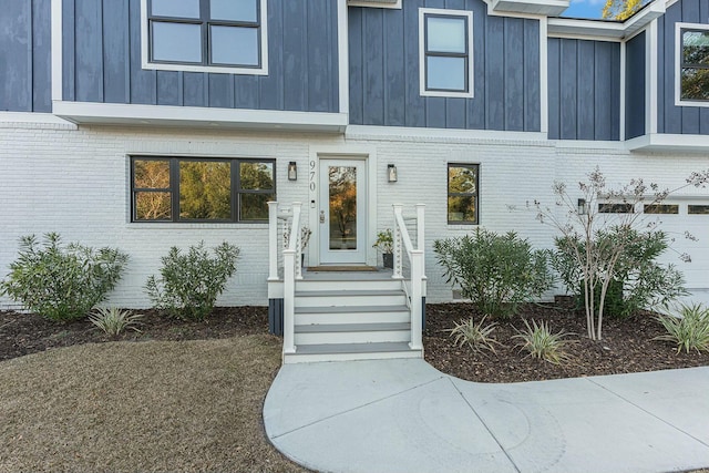 entrance to property with a garage