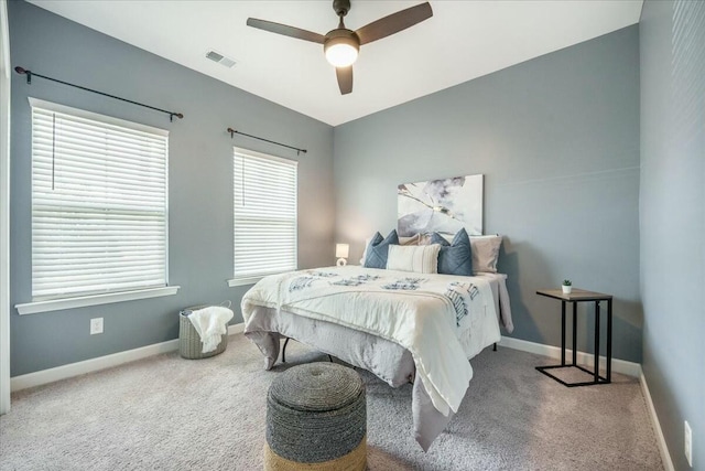 221 Lucca Dr, Summerville, SC 29486 - bedroom featuring carpet, visible vents, baseboards, and ceiling fan