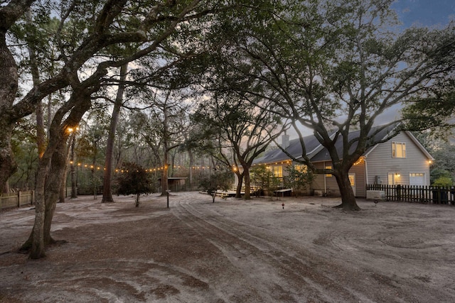 view of yard featuring fence