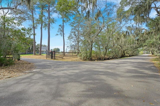 view of road with a gate