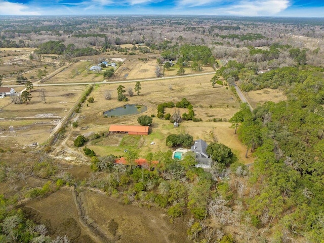 drone / aerial view with a rural view