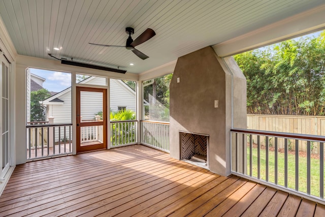 517 Royall Ave, Mount Pleasant, SC 29464 - wooden terrace with a ceiling fan