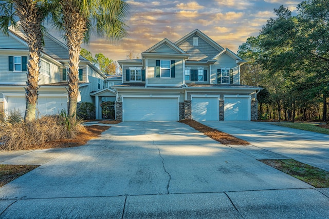 view of front of home with a garage