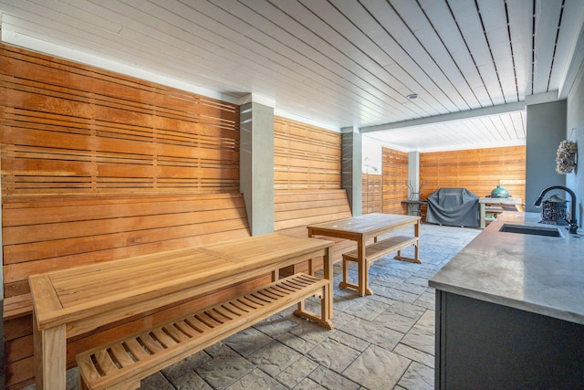 view of patio / terrace featuring sink