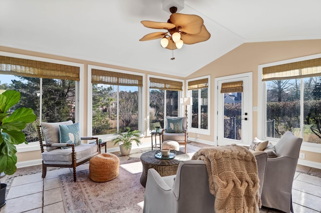 2707 Waterpointe Cir, Mount Pleasant, SC 29466 - sunroom / solarium featuring lofted ceiling, tile patterned flooring, and baseboards