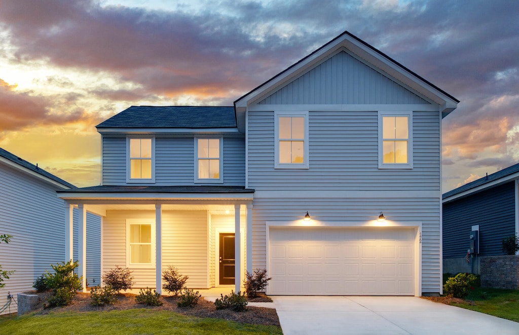 view of front of house featuring a garage