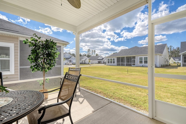 sunroom / solarium with wooden ceiling