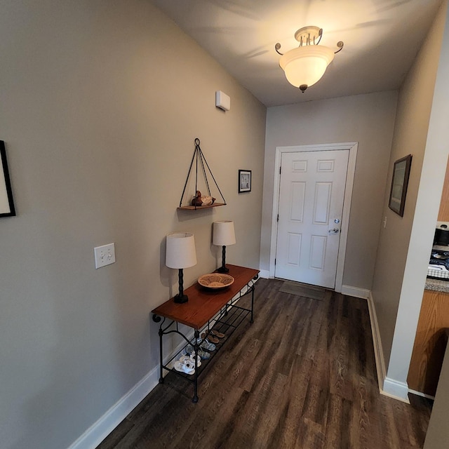 entryway featuring dark hardwood / wood-style flooring