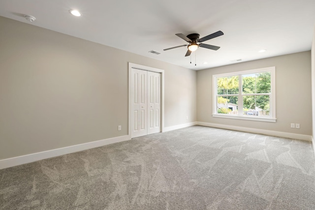 2960 Blackfish Rd, Johns Island, SC 29455 - spare room featuring a smoke detector, baseboards, ceiling fan, carpet flooring, and recessed lighting
