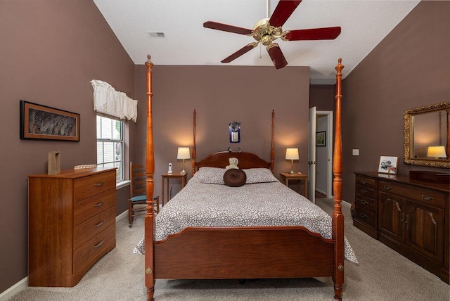 1578 Harborsun Dr, Charleston, SC 29412 - bedroom with visible vents, a ceiling fan, and light carpet