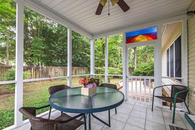 1578 Harborsun Dr, Charleston, SC 29412 - sunroom / solarium featuring ceiling fan and outdoor dining area