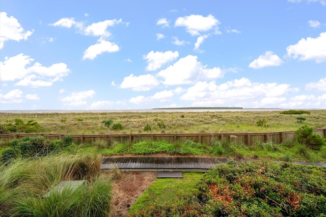 view of yard with a rural view