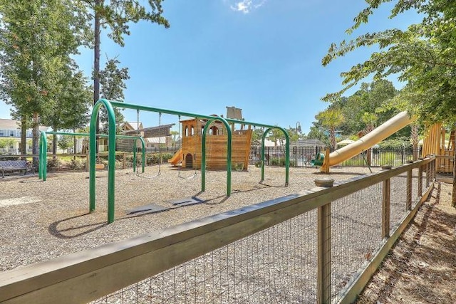 communal playground with fence