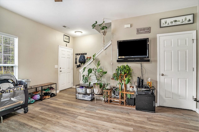 entrance foyer with wood-type flooring