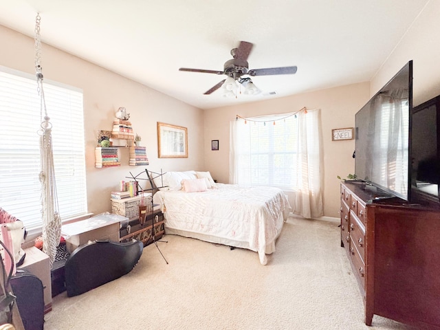 9229 N Moreto Cir, Summerville, SC 29485 - bedroom with light colored carpet and ceiling fan