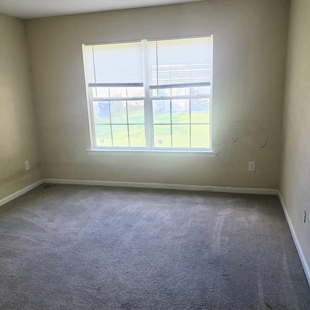 carpeted empty room with plenty of natural light and baseboards