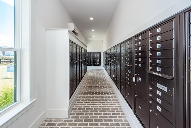 interior space with mail area
