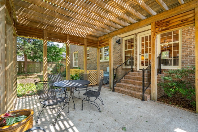 712 Wakendaw Blvd, Mount Pleasant, SC 29464 - view of patio featuring outdoor dining space, a pergola, and entry steps