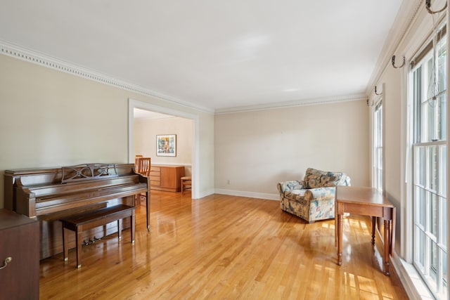 712 Wakendaw Blvd, Mount Pleasant, SC 29464 - sitting room featuring ornamental molding and light wood-style floors