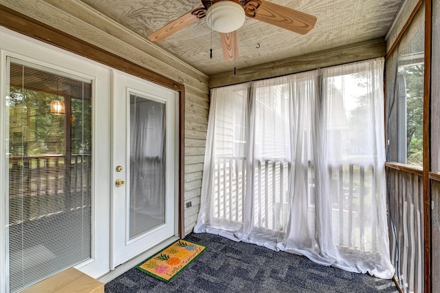 7955 Timbercreek Ln Unit 1807, North Charleston, SC 29418 - unfurnished sunroom featuring wood walls and french doors