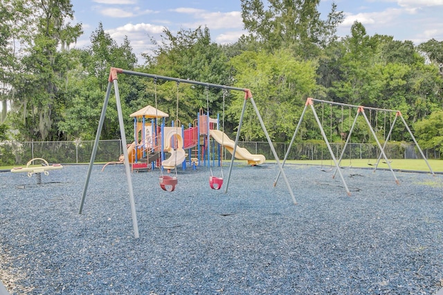 communal playground with fence