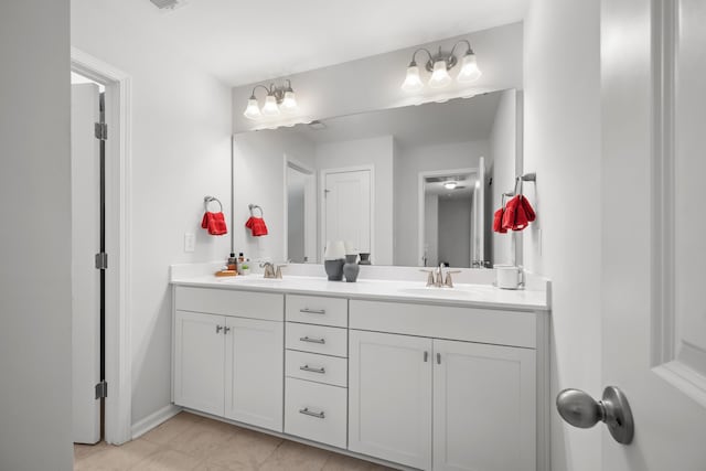 435 Foxbank Plantation Blvd, Moncks Corner, SC 29461 - full bath with double vanity, baseboards, a sink, and tile patterned floors