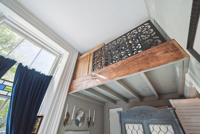 room details featuring beam ceiling