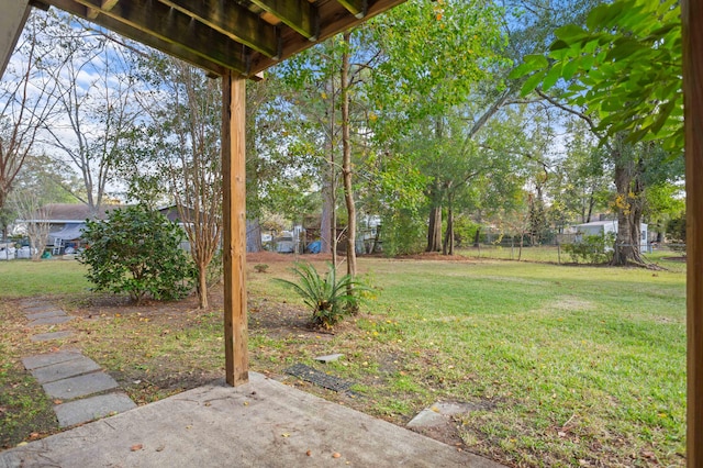 view of yard with a patio area