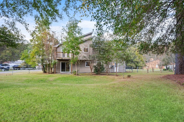 view of yard featuring a deck