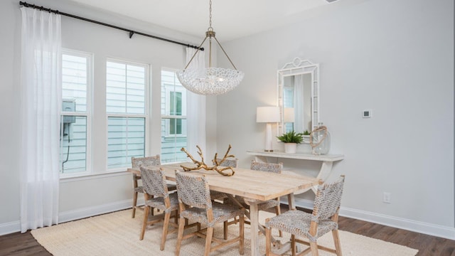 304 Archar St, Summerville, SC 29486 - dining room with a chandelier and wood finished floors