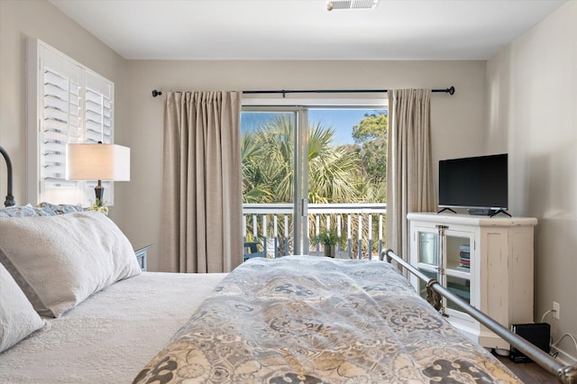 bedroom with visible vents